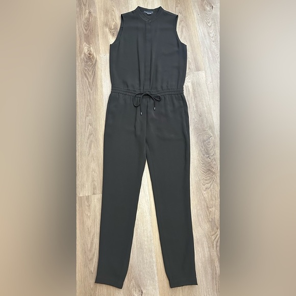 Vince Sleeveless Dark Grey Jumpsuit with Drawstring Waist - Picture 4 of 9